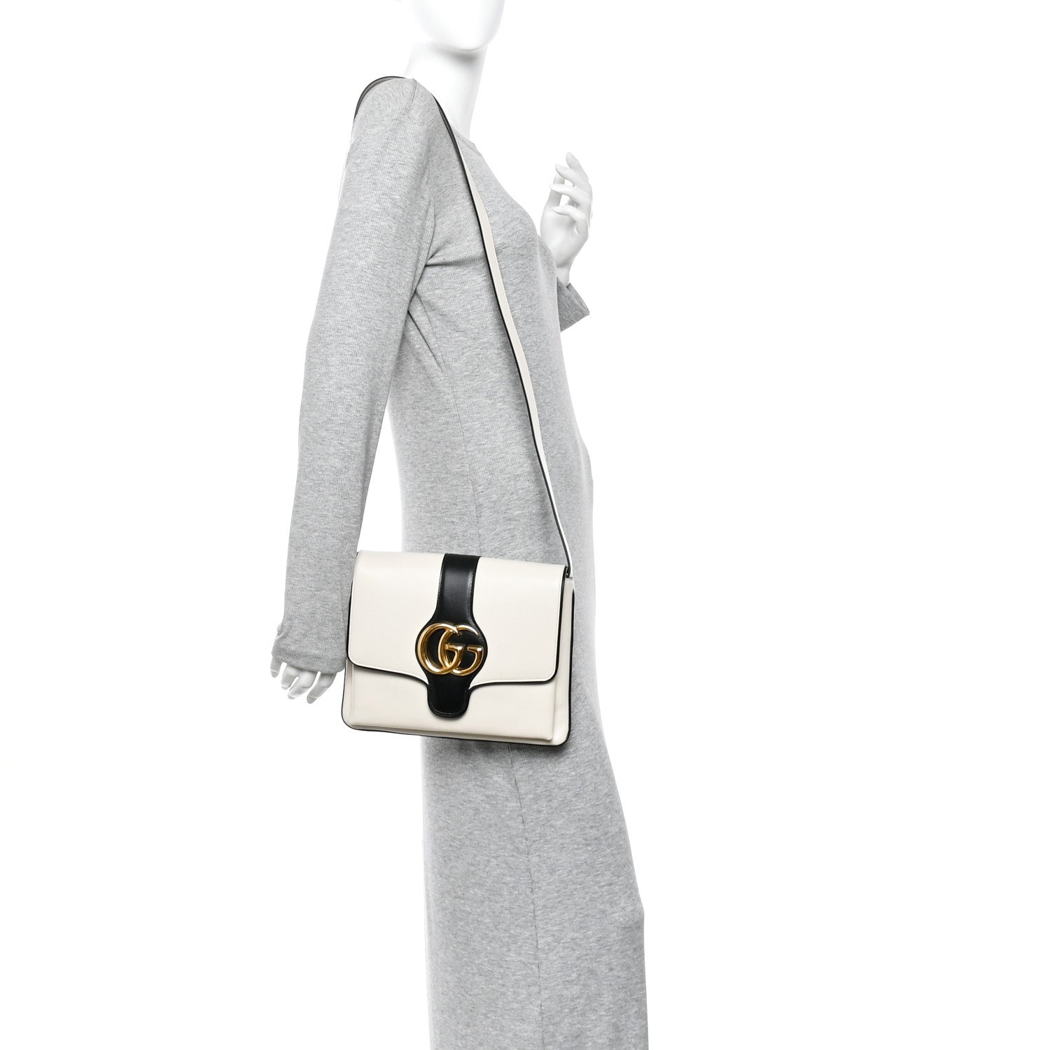 Gucci Calfskin Medium Arli Flap Shoulder Bag White 2 of 10