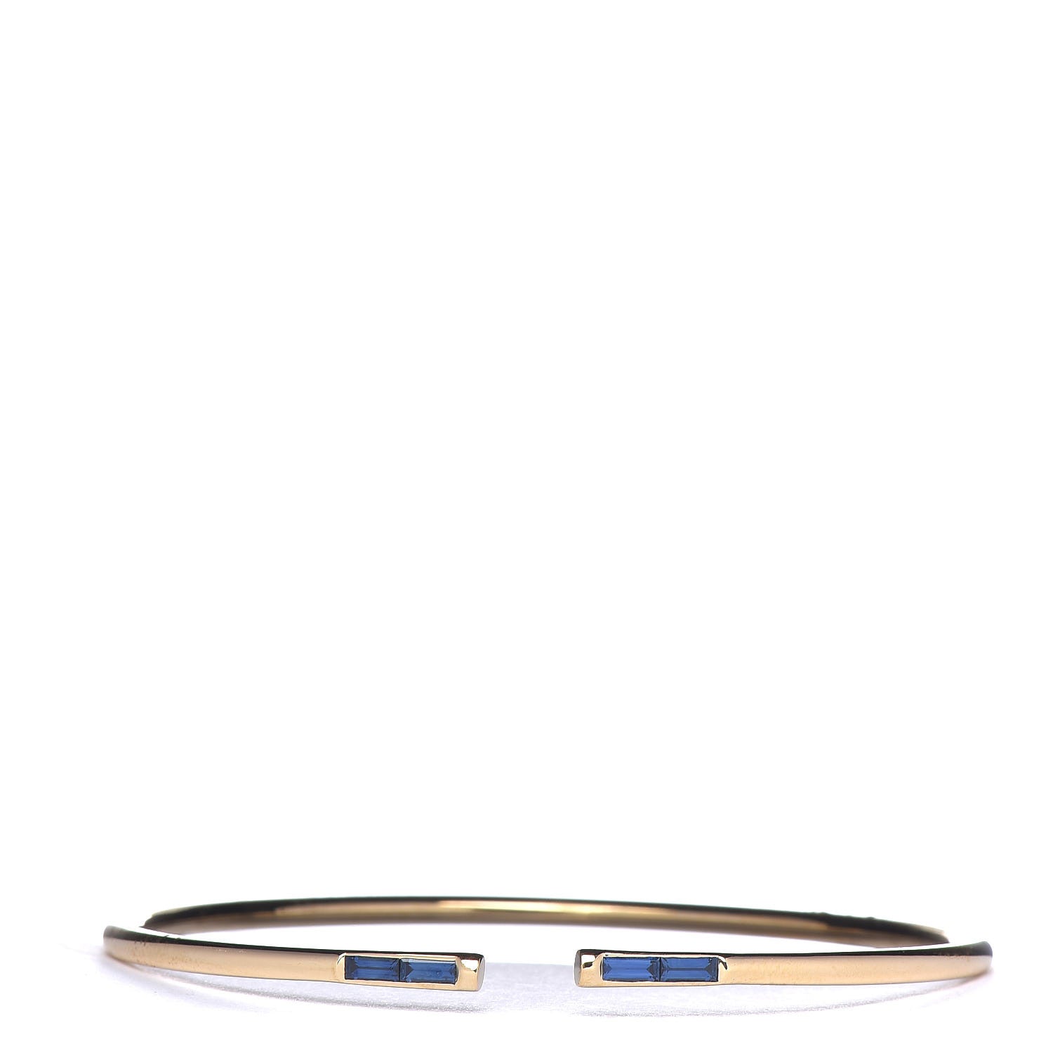 Tiffany 18K Yellow Gold Blue Sapphire Sparklers Wire Cuff Bracelet 1 of 4