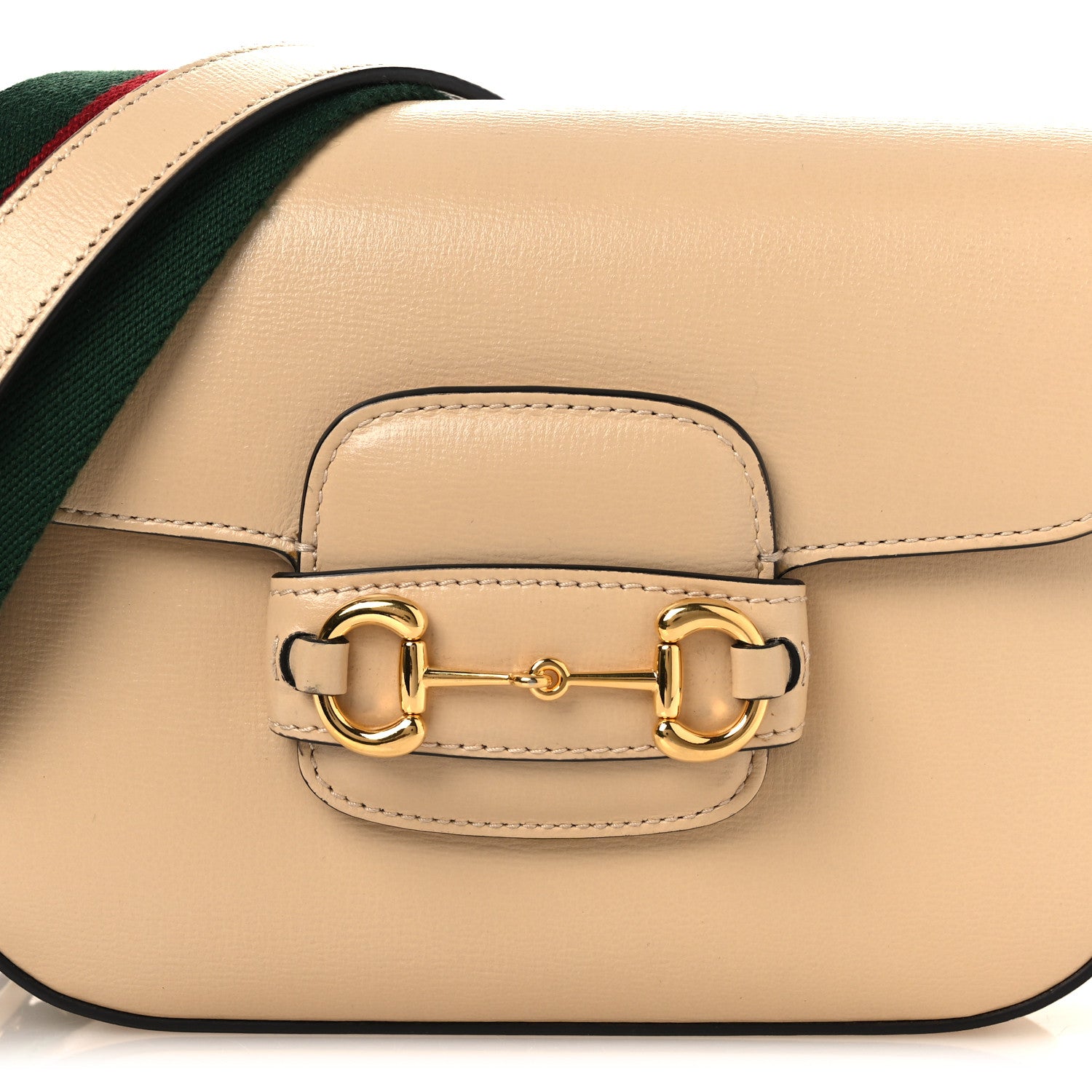 Gucci Azalea Calfskin Web Mini Horsebit 1955 Shoulder Bag Bubble Tea 7 of 13