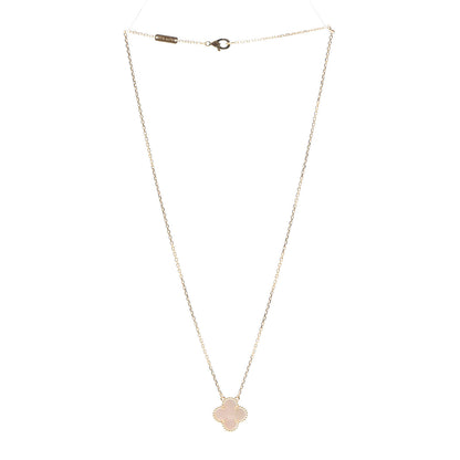 Van Cleef & Arpels 18K Yellow Gold Mother of Pearl Vintage Alhambra Pendant Necklace 3 of 8