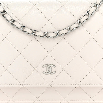 Chanel Caviar Quilted Wallet on Chain WOC White 9 of 12