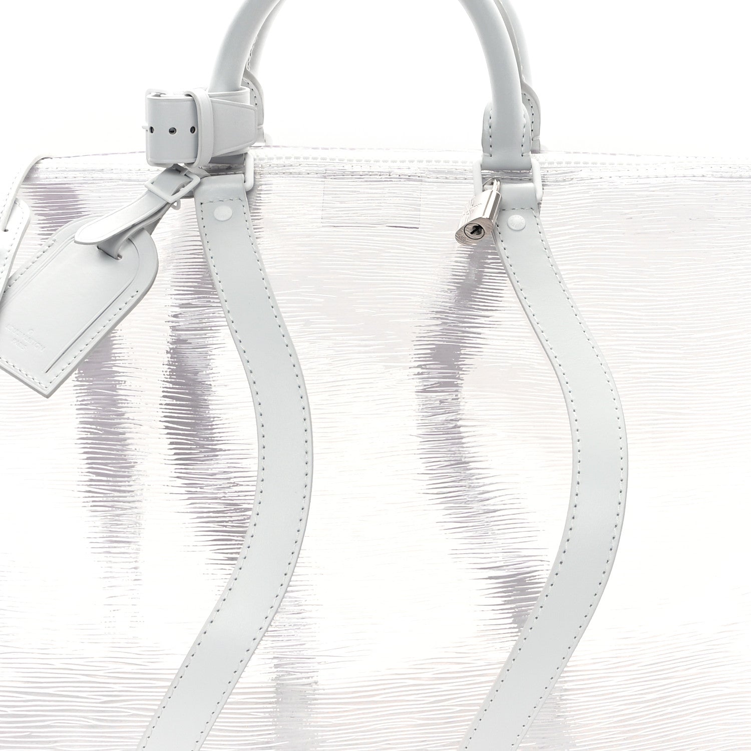 Louis Vuitton PVC Epi Embossed Wavy Keepall Bandouliere 50 White 7 of 11