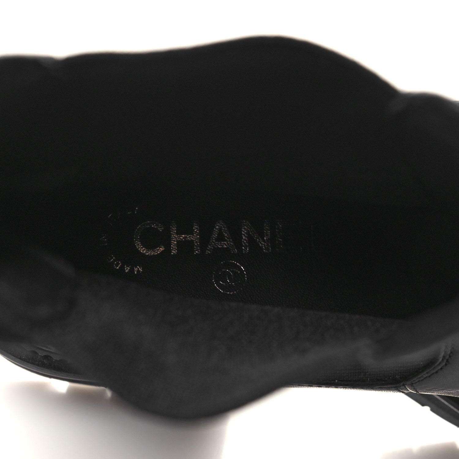 Chanel Crumpled Calfskin Patent Cap Toe Short Boots 40 Black 8 of 8