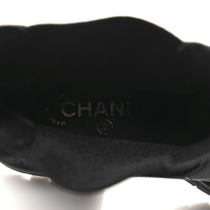 Chanel Crumpled Calfskin Patent Cap Toe Short Boots 40 Black 8 of 8