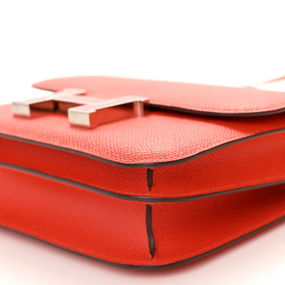 Hermes Epsom Enamel Constance 18 Capucine Sanguine 10 of 12