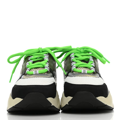 Christian Dior Technical Mesh Calfskin Mens B22 Sneakers 40 Olive Green Black Grey White 2 of 9