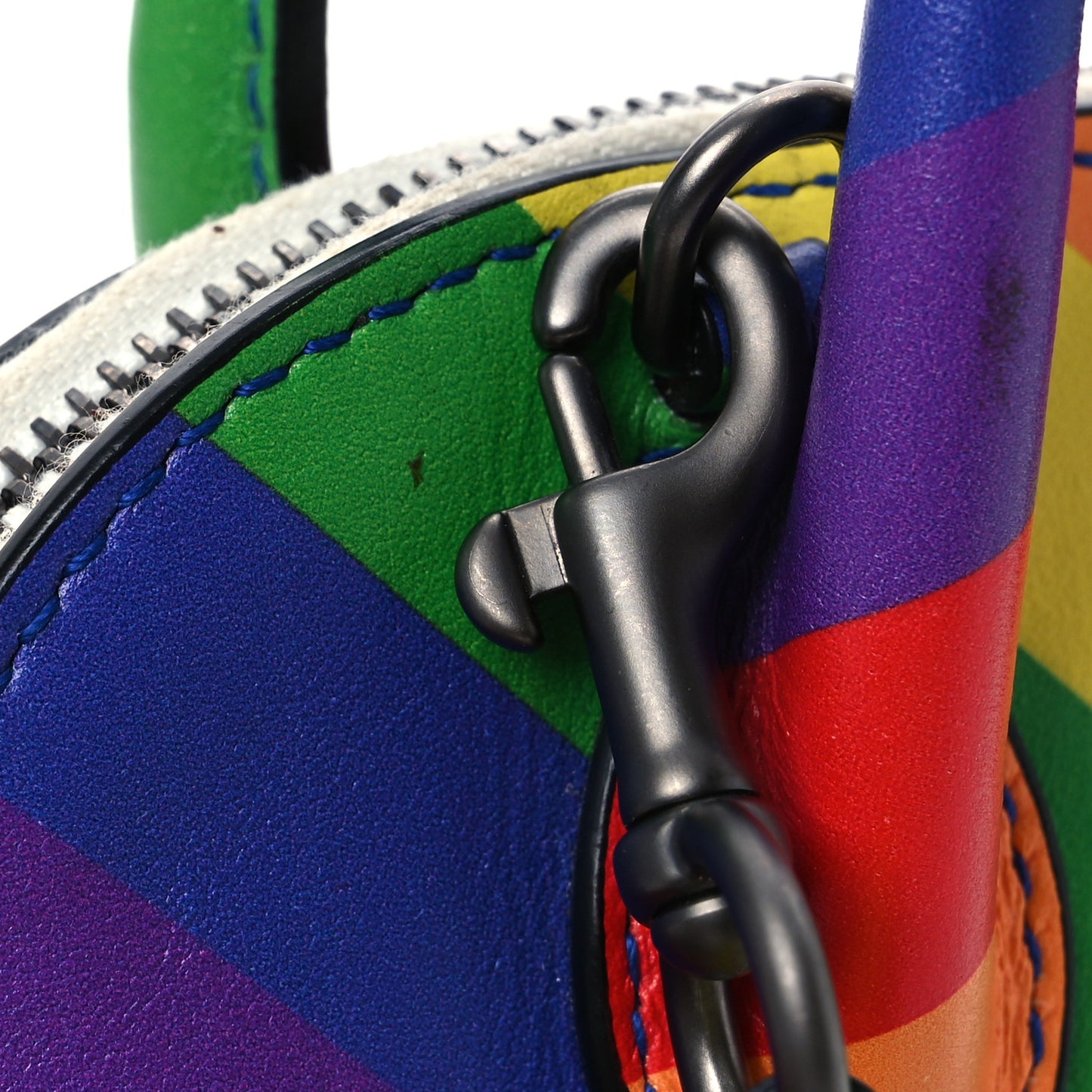 Smooth Calfskin Logo Rainbow XXS Ville Top Handle Bag Multicolor