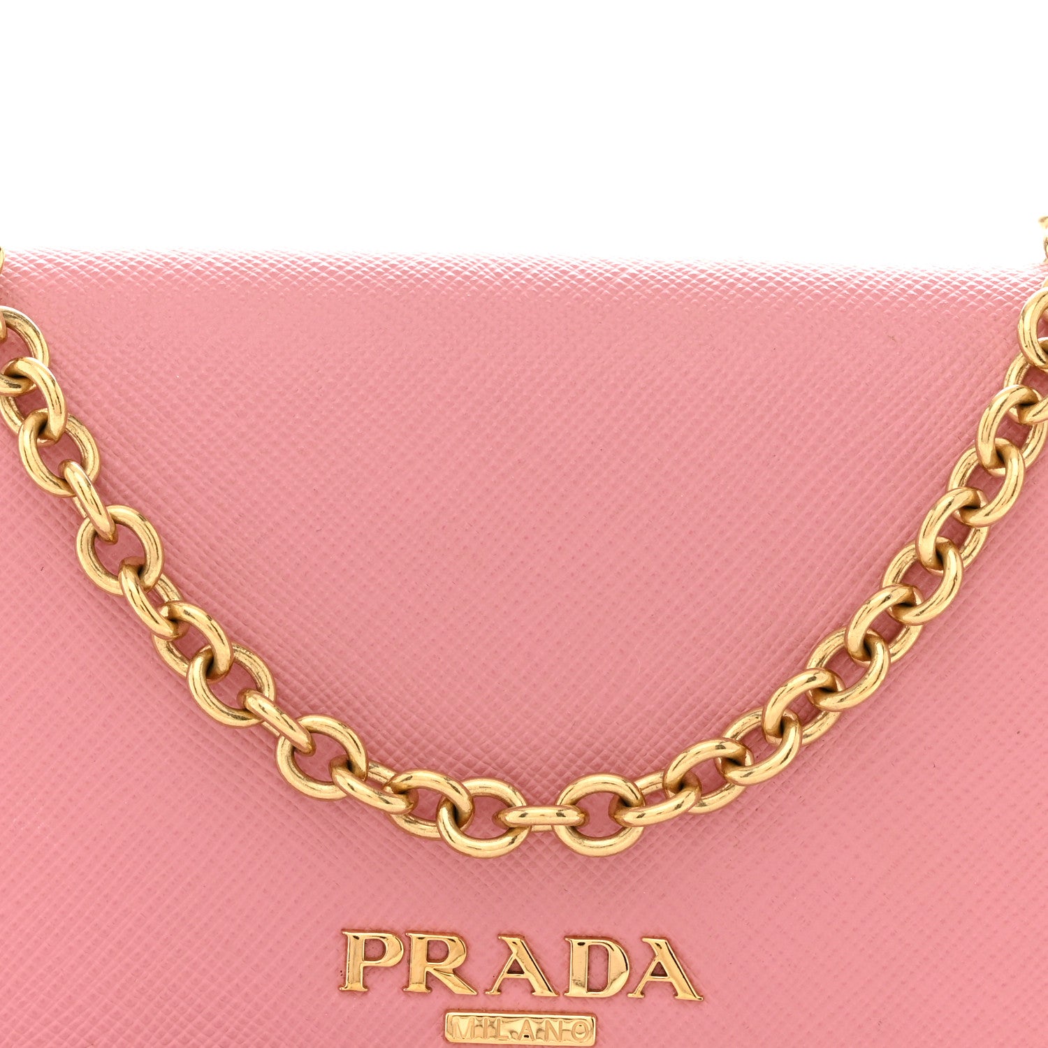Prada Saffiano Metal Mini Flap Crossbody Wristlet Bag Petalo 7 of 10