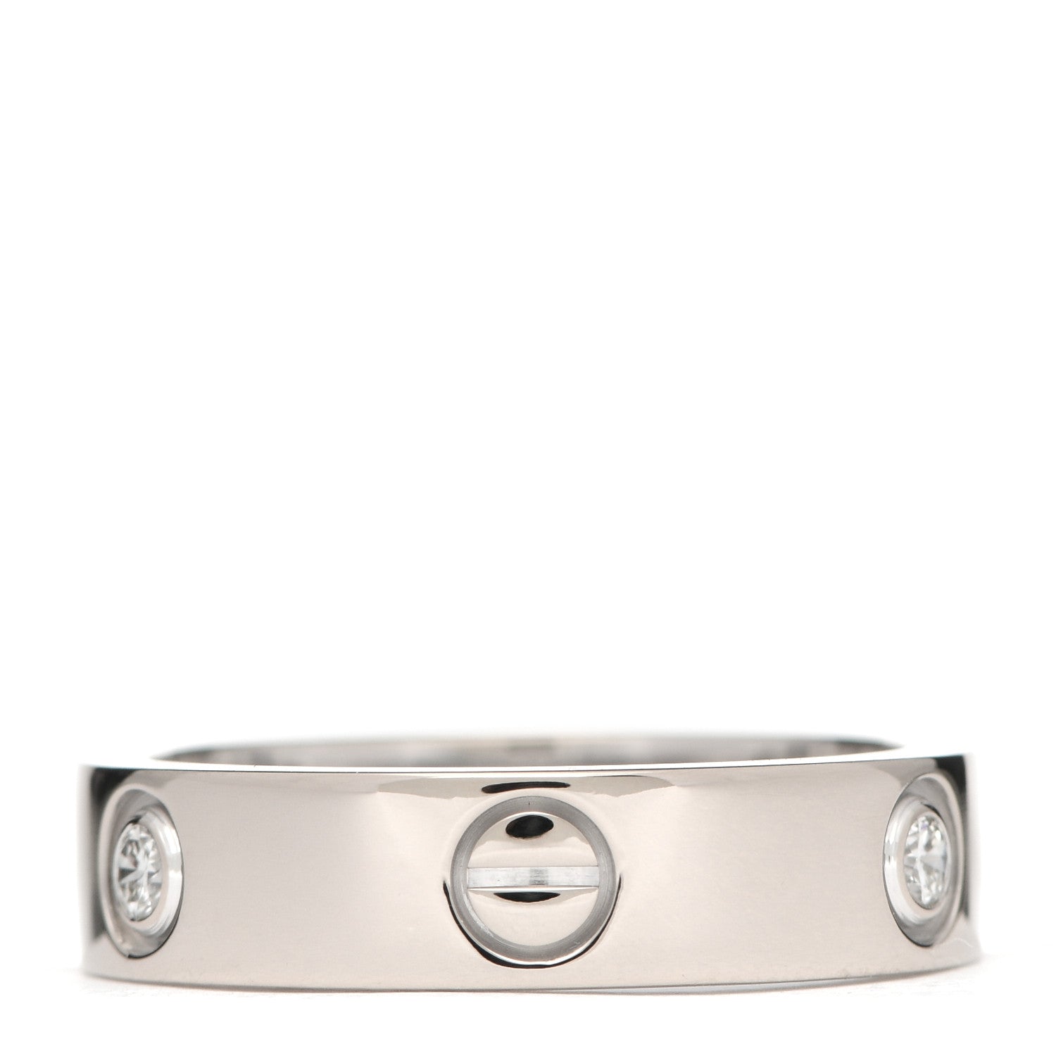 Cartier 18K White Gold 3 Diamond 5.5mm LOVE Ring 60 9 3 of 6