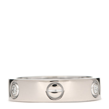 Cartier 18K White Gold 3 Diamond 5.5mm LOVE Ring 60 9 3 of 6