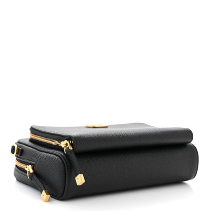 Christian Dior Grained Calfskin Caro Double Pouch Black 4 of 10