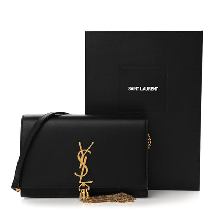 Saint Laurent Smooth Calfskin Classic Monogram Kate Tassel Chain Wallet Black 11 of 11