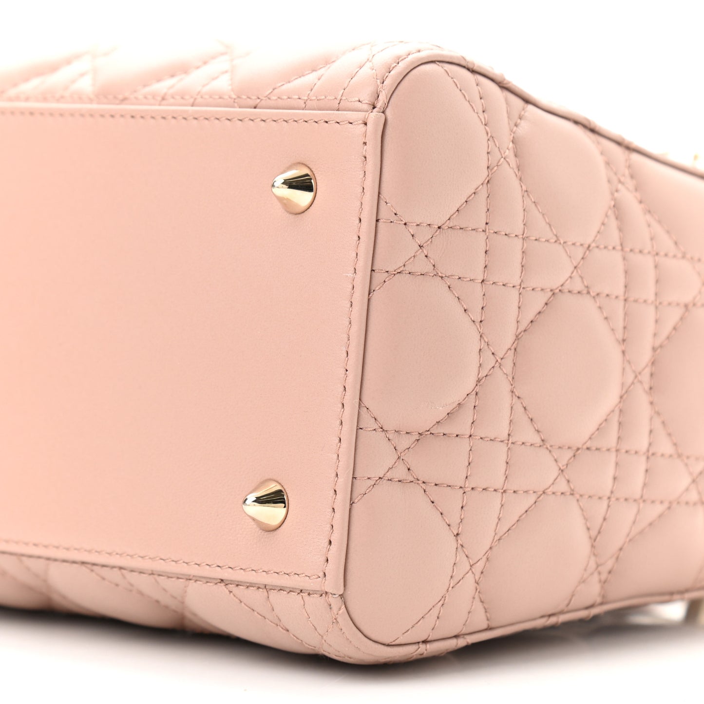 Lambskin Cannage Medium Lady Dior Rose Poudre