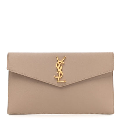 Saint Laurent Grain De Poudre Uptown Pouch Dark Beige 1 of 9