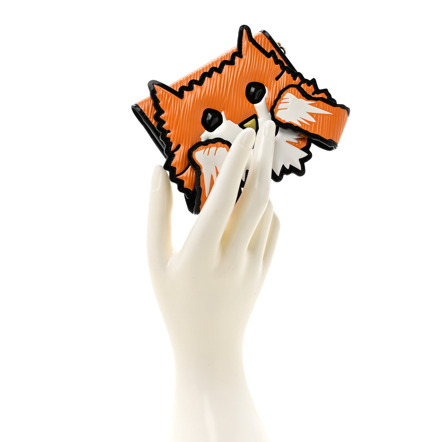 Epi Calfskin Grace Catogram Cat Card Holder Orange