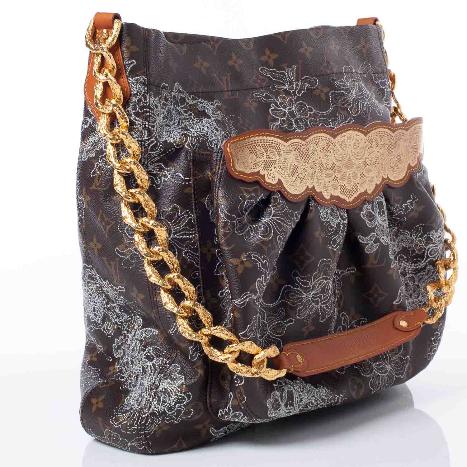 Louis Vuitton Monogram Dentelle Fersen Silver 3 of 9