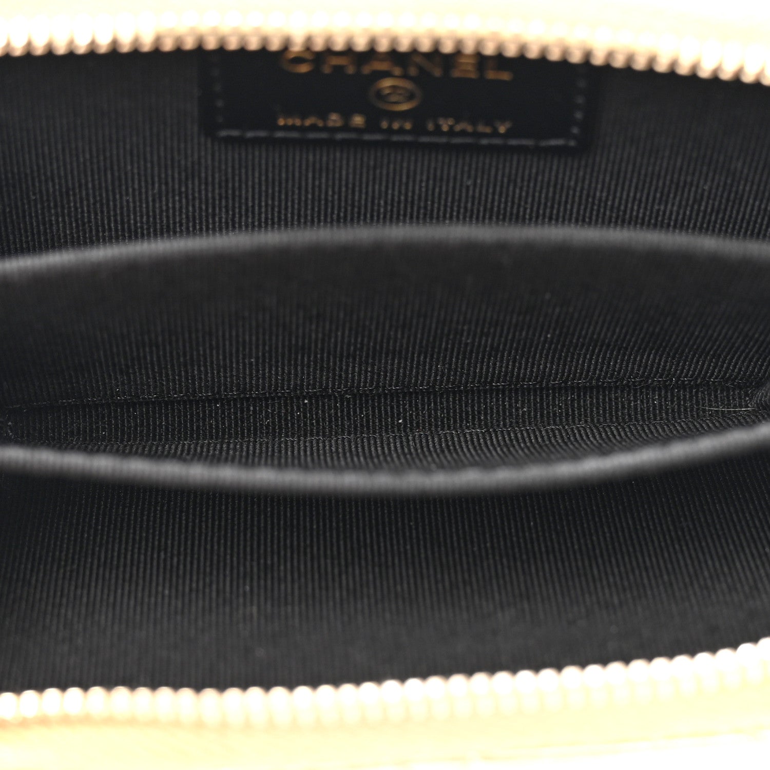Chanel Hammered Metallic Calfskin Quilted Zip Coin Purse Gold 5 of 7
