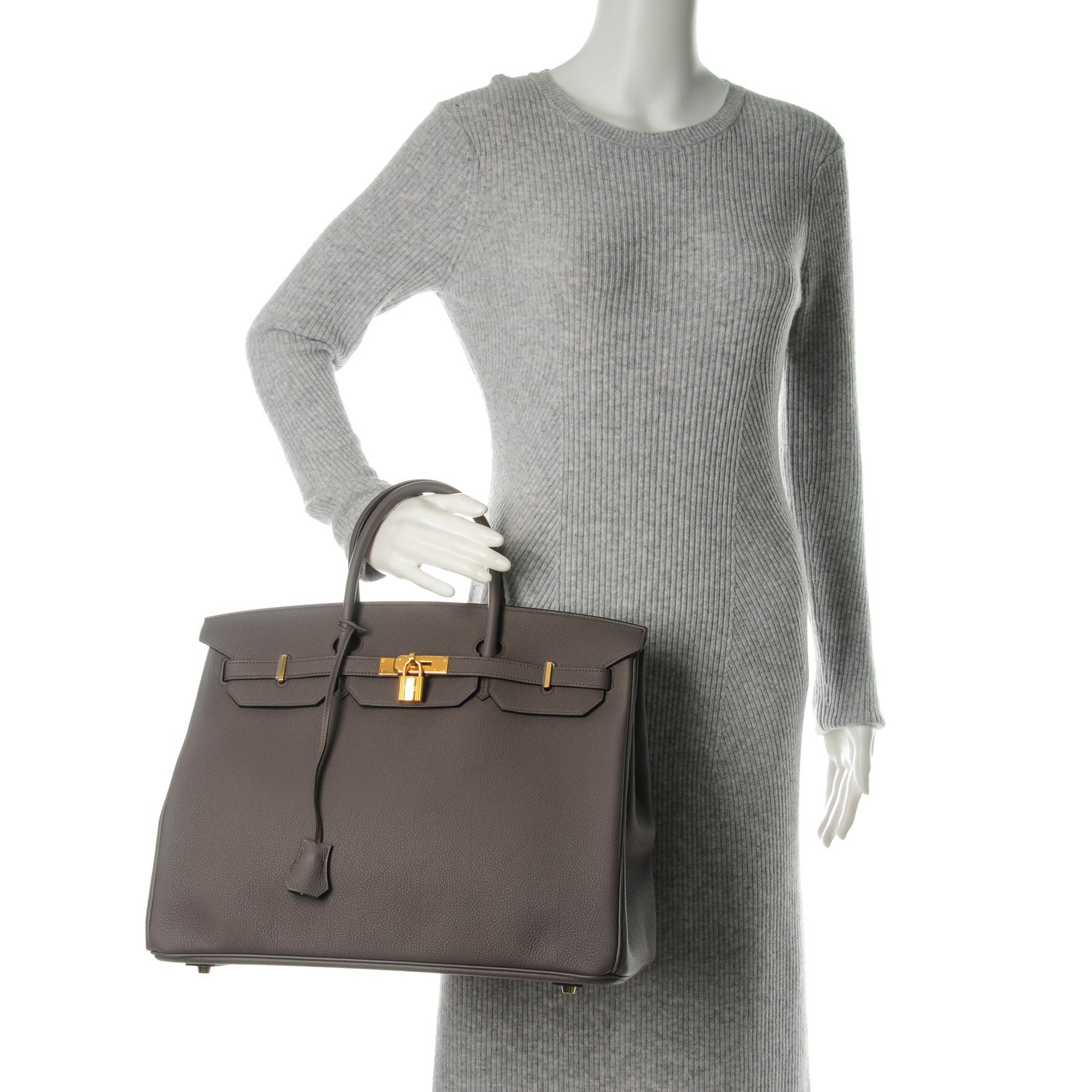Hermes Togo Birkin 40 Etain 2 of 26
