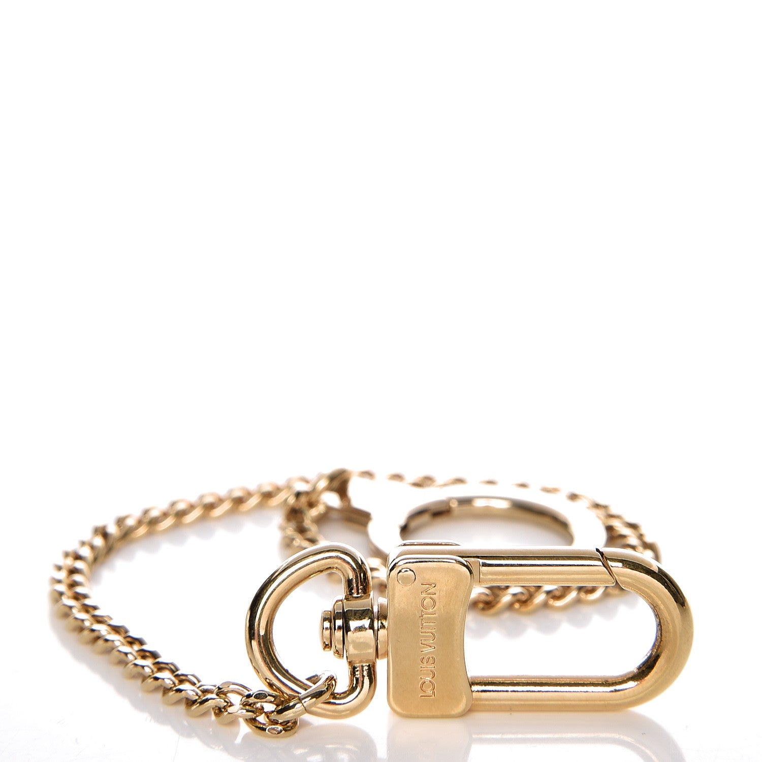 Louis Vuitton Metal Pochette Extender Key Ring Chain Gold 3 of 4