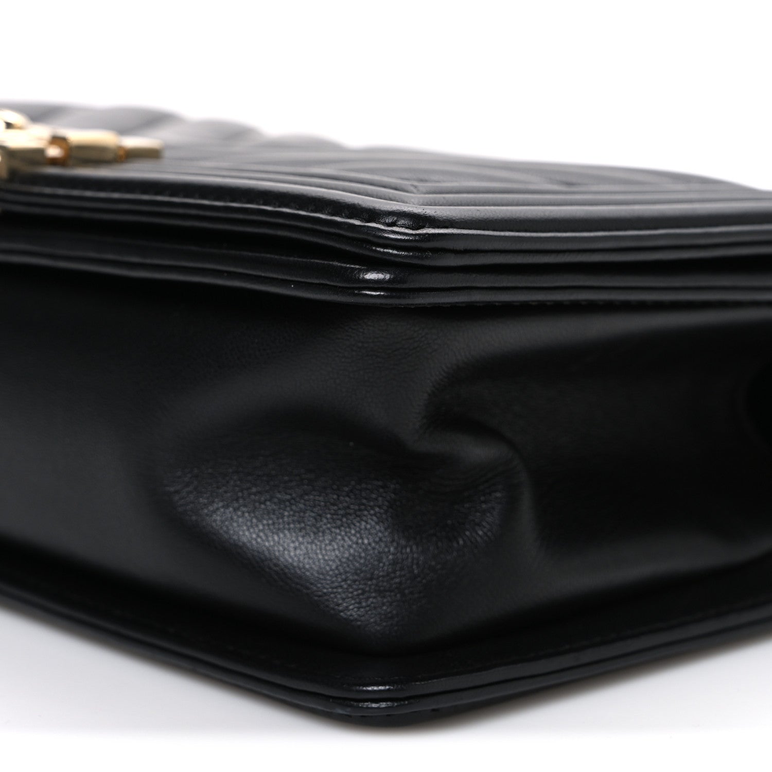 Chanel Calfskin Chevron Quilted Medium Boy Flap Black 10 of 11