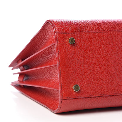 Saint Laurent Grained Calfskin Small Sac De Jour Lipstick Red 8 of 10