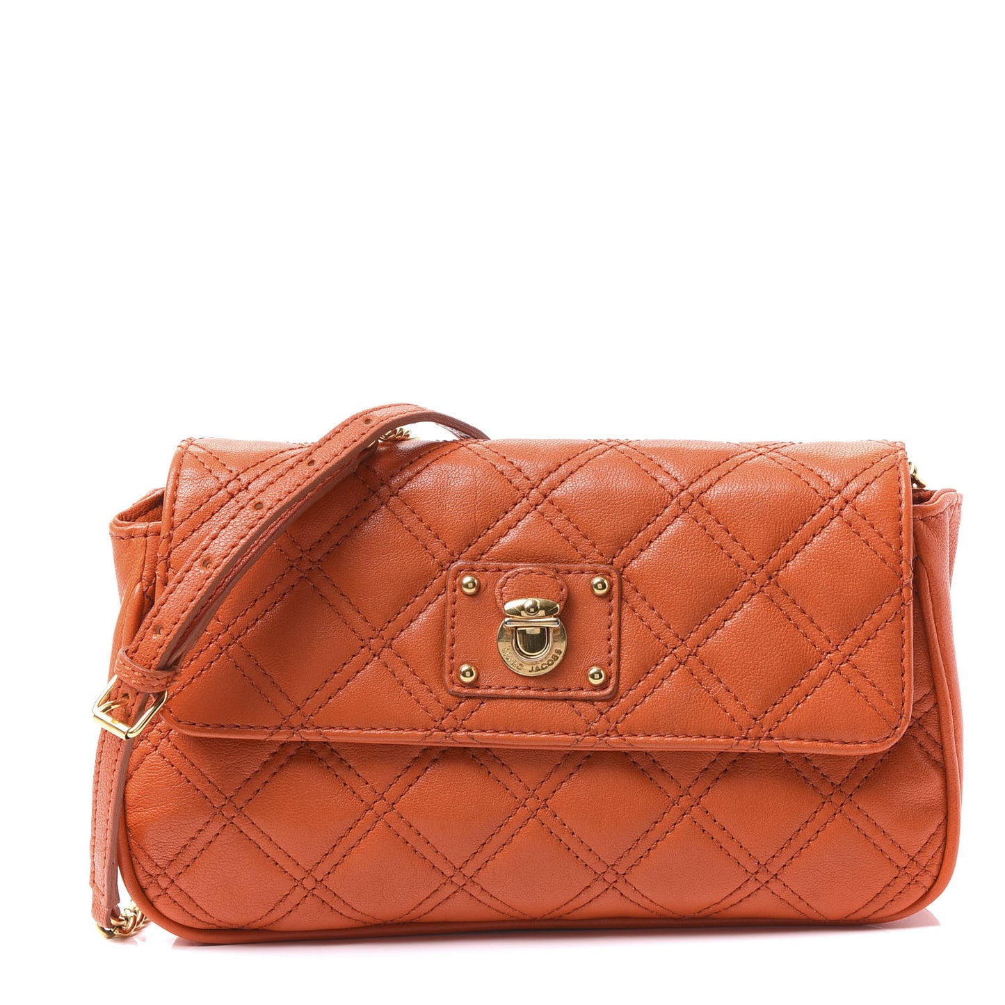 Quilted Lambskin The Small Single Flap Orange