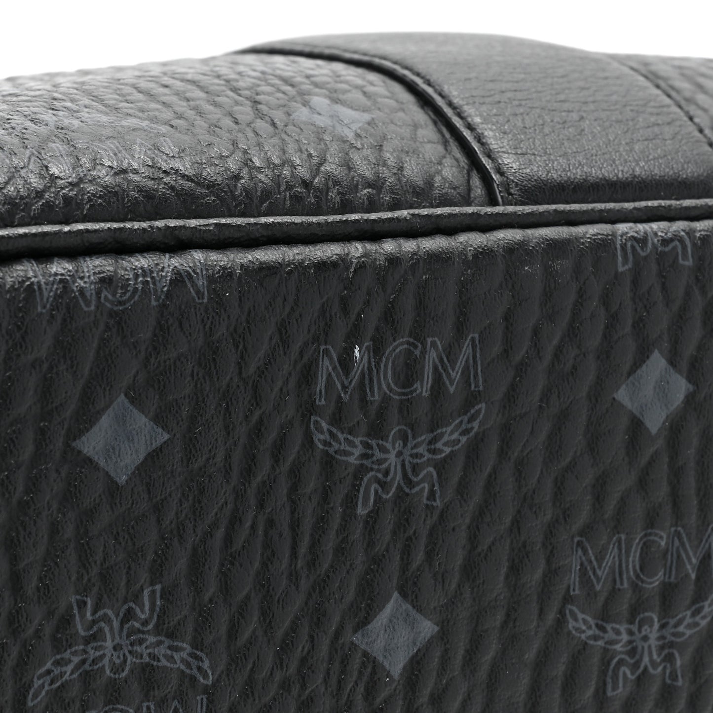 Grained Calfskin Visetos Medium Liz Reversible Shopper Tote Black