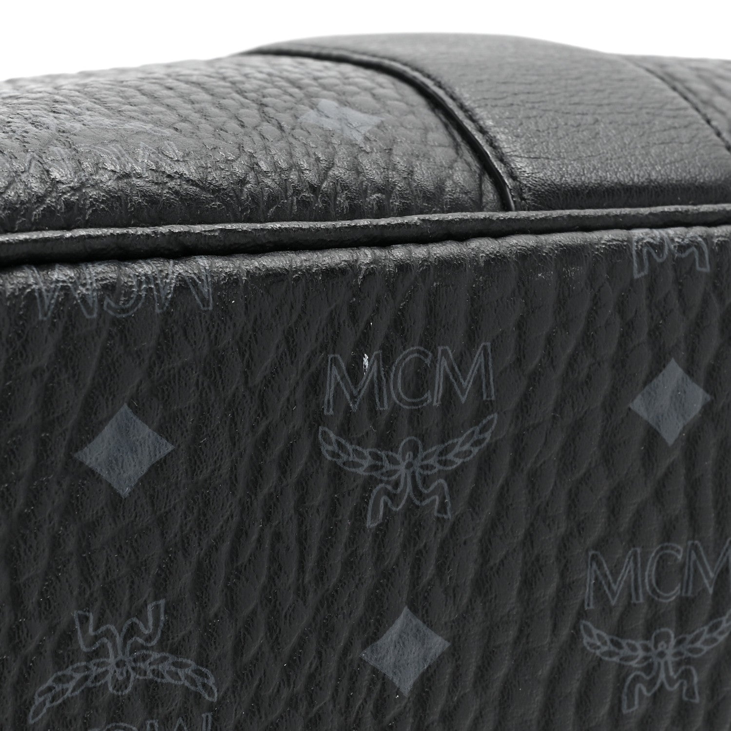 MCM Grained Calfskin Visetos Medium Liz Reversible Shopper Tote Black 19 of 20