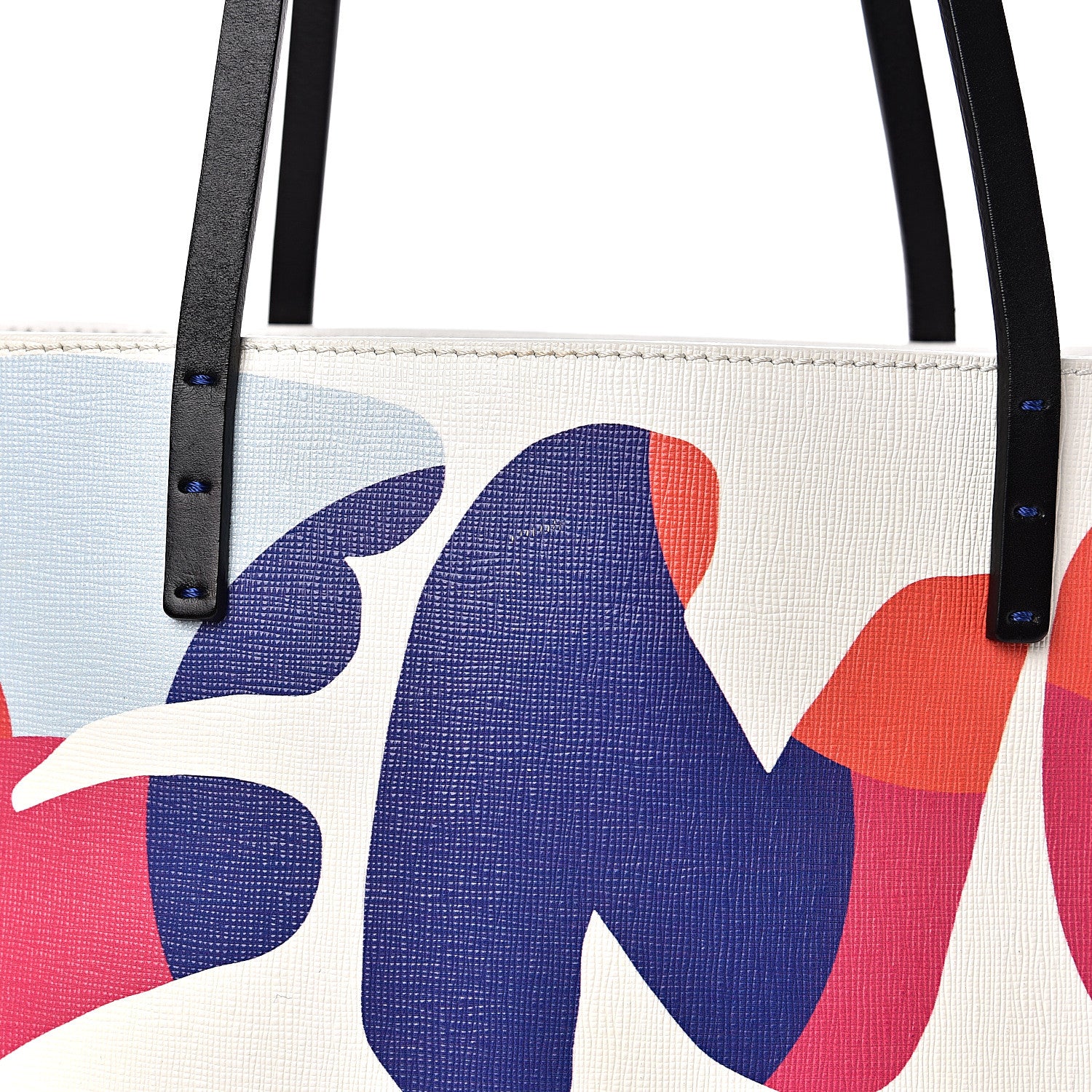 Fendi Vitello Elite Roma Print Signature Roll Tote White Multicolor 14 of 15