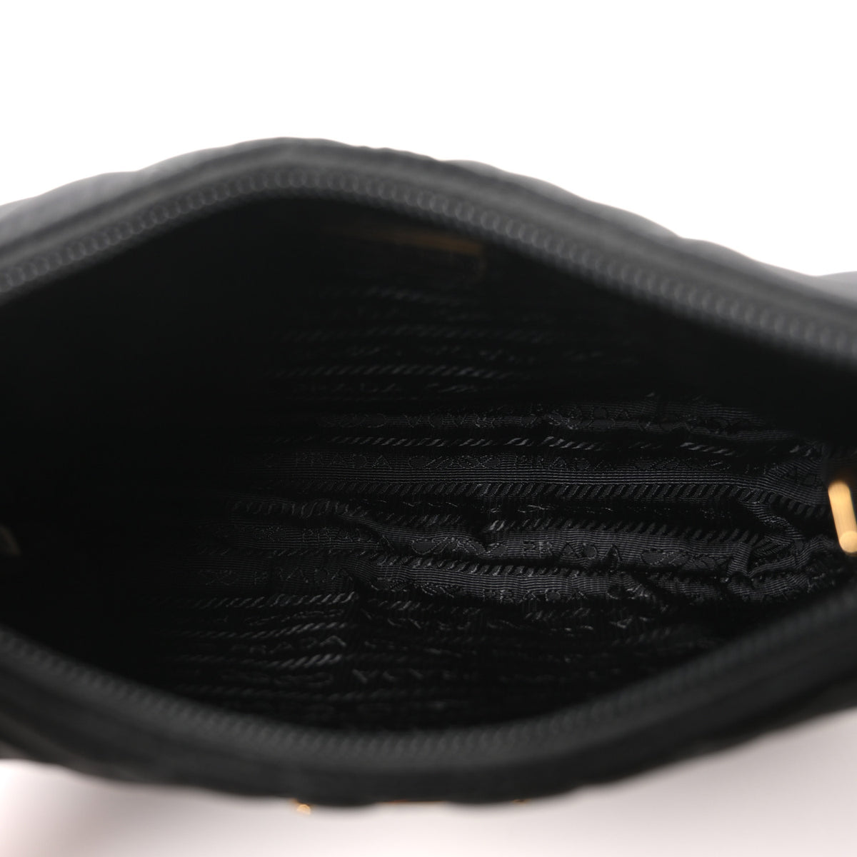 Tessuto Nylon Stitched Shoulder Bag Black