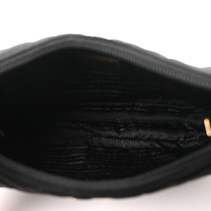 Prada Tessuto Nylon Stitched Shoulder Bag Black 5 of 11