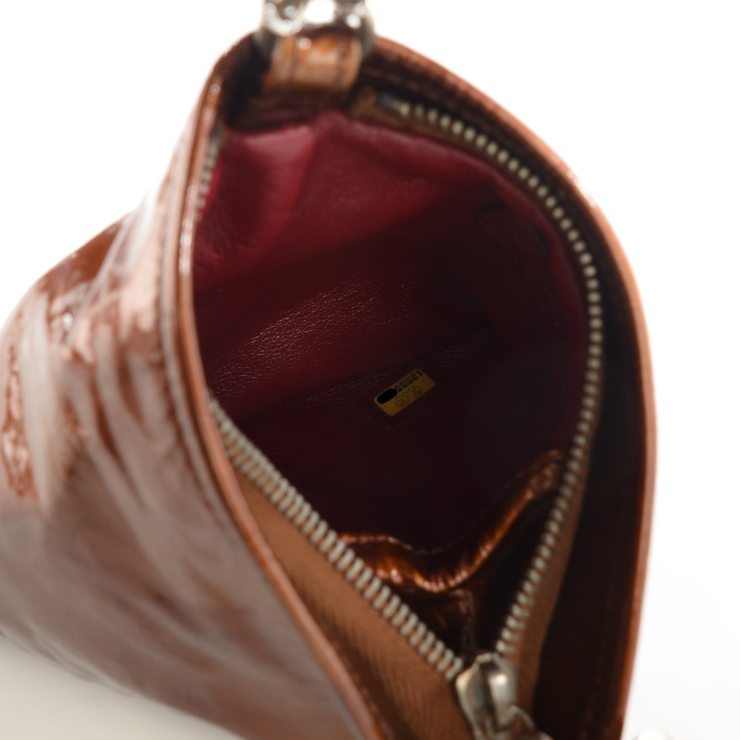 Patent Small Bonbons Wristlet Bronze