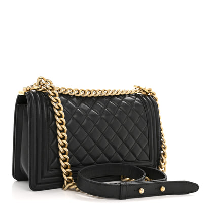 Chanel Lambskin Quilted Medium Boy Flap Black 3 of 16