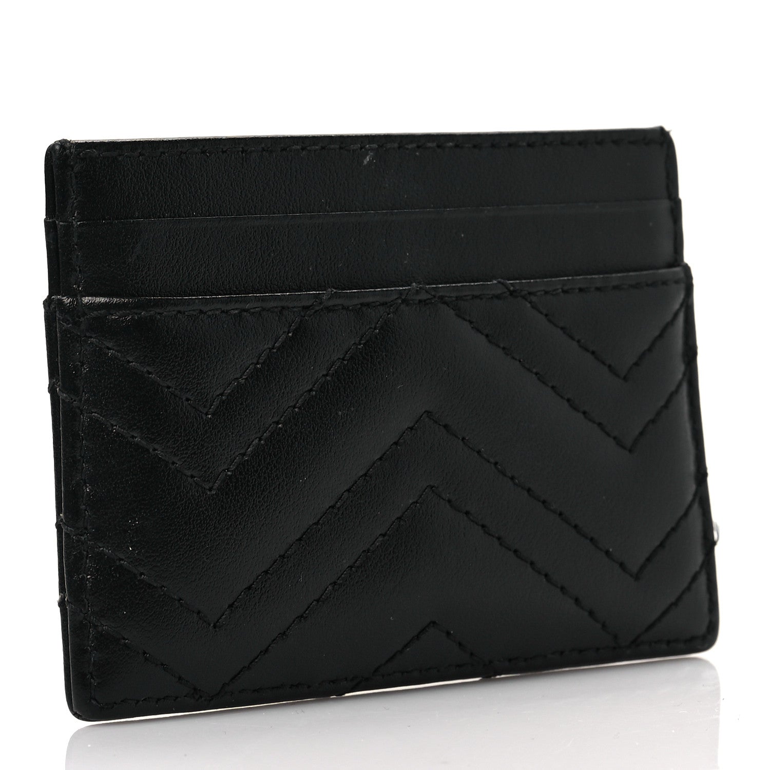 Gucci Calfskin Matelasse GG Marmont Card Holder Black 3 of 7