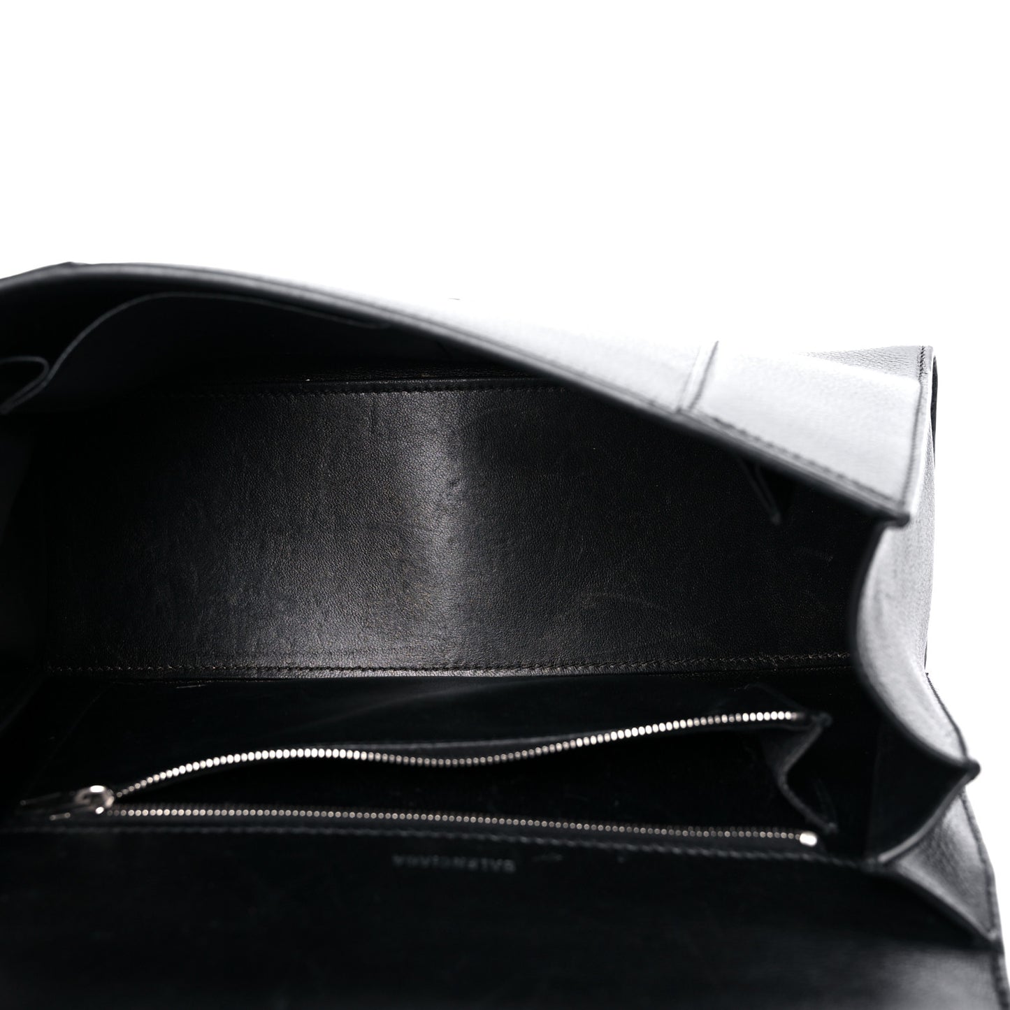 Grained Calfskin Medium Hourglass Top Handle Bag Black