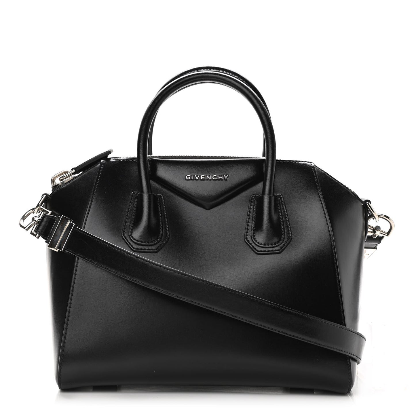 Shiny Lord Calfskin Small Antigona Black