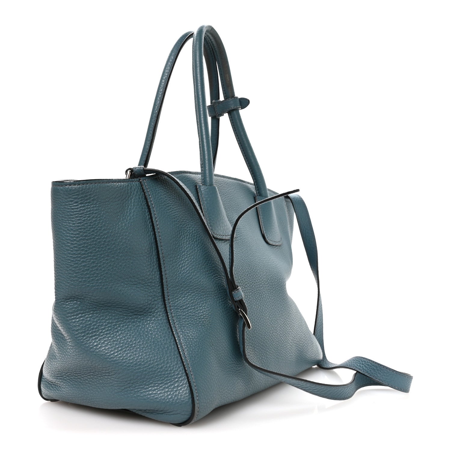 Prada Vitello Phenix Shopping Tote Marine 3 of 12