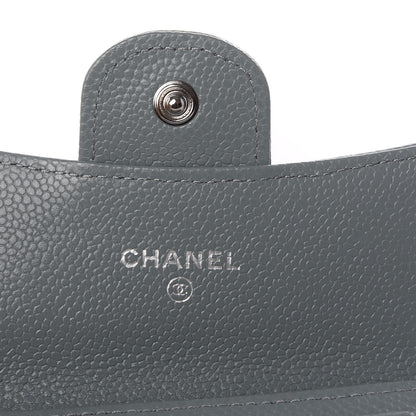 Chanel Caviar Quilted Flap Card Holder Wallet Dark Grey 5 of 8