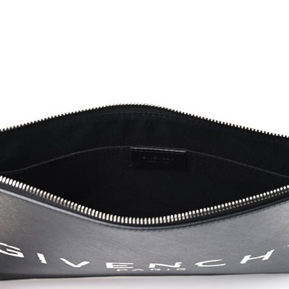 Givenchy Textured Coated Canvas Iconic Prints Flat Medium Clutch Bag Black 4 of 4