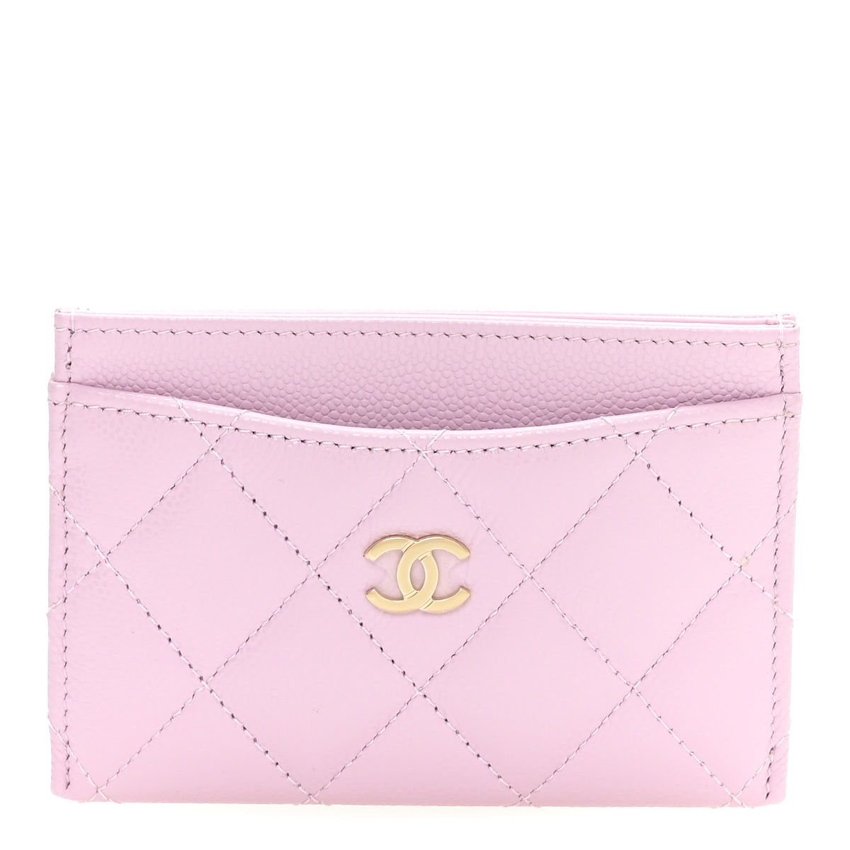 Chanel Caviar Quilted Card Holder Wallet Light Purple 1 of 8