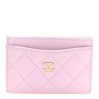 Chanel Caviar Quilted Card Holder Wallet Light Purple 1 of 8