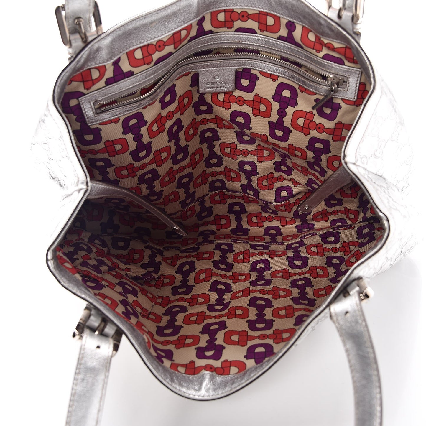 Guccissima Medium Britt Tote Silver