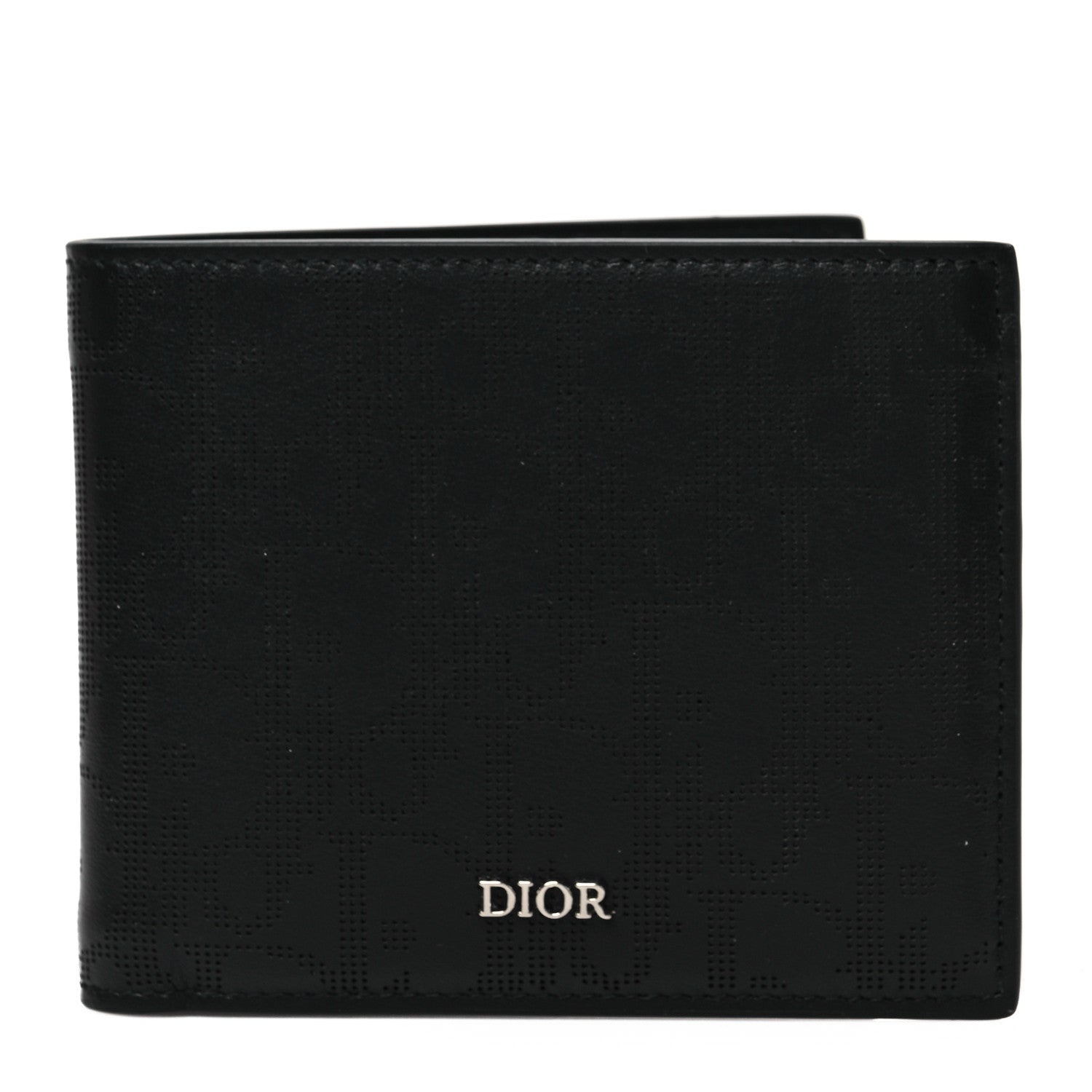 Christian Dior Calfskin Perforated Oblique Bi-Fold Do Galaxy Wallet Black 1 of 7