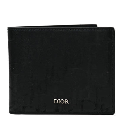 Christian Dior Calfskin Perforated Oblique Bi-Fold Do Galaxy Wallet Black 1 of 7