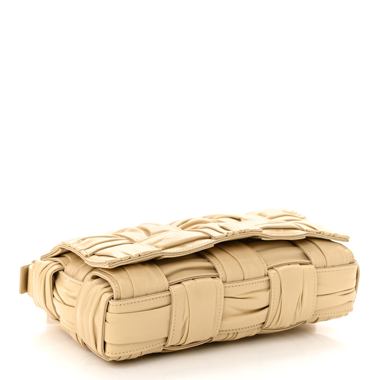 Bottega Veneta Calfskin Intreccio Plisse Cassette Crossbody Bag Porridge 4 of 10