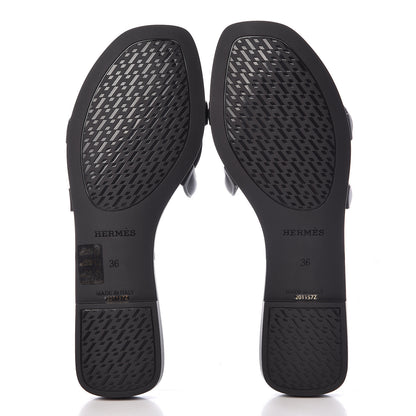Hermes Rubber Aloha Sandals 36 Black 5 of 8