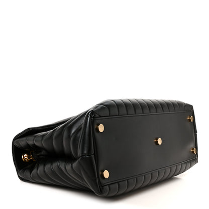 Saint Laurent Calfskin Y Quilted Monogram Large Loulou Chain Satchel Black 4 of 12