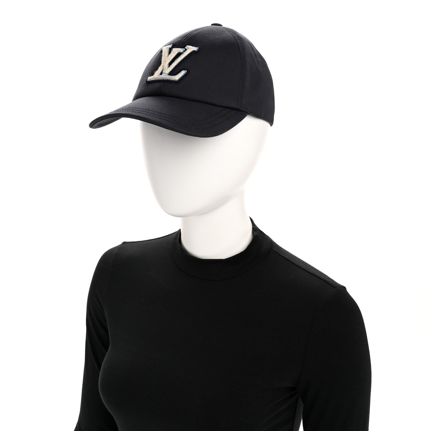 Cotton LV Signature Cap M Bleu Marine