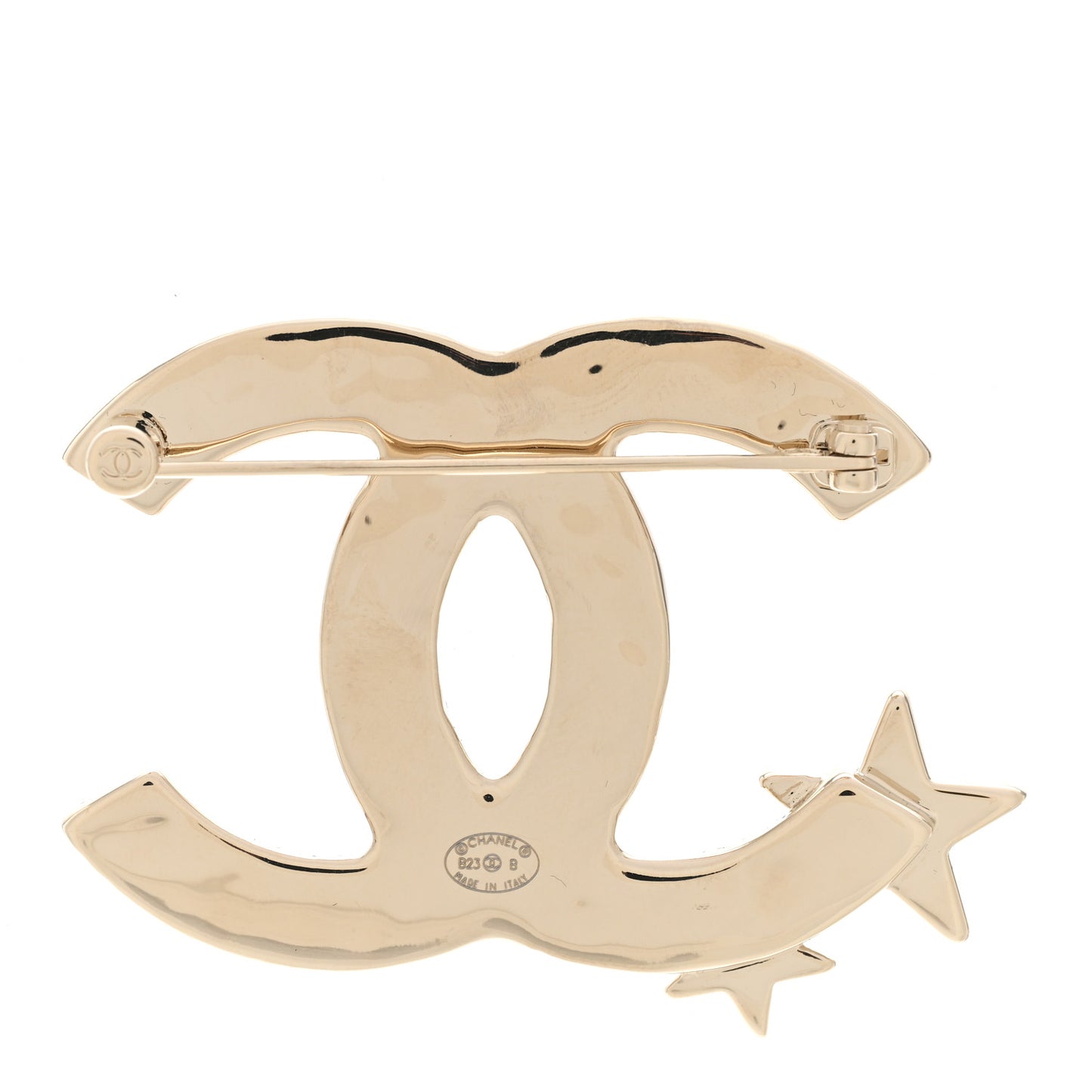 Crystal CC Star Brooch Gold