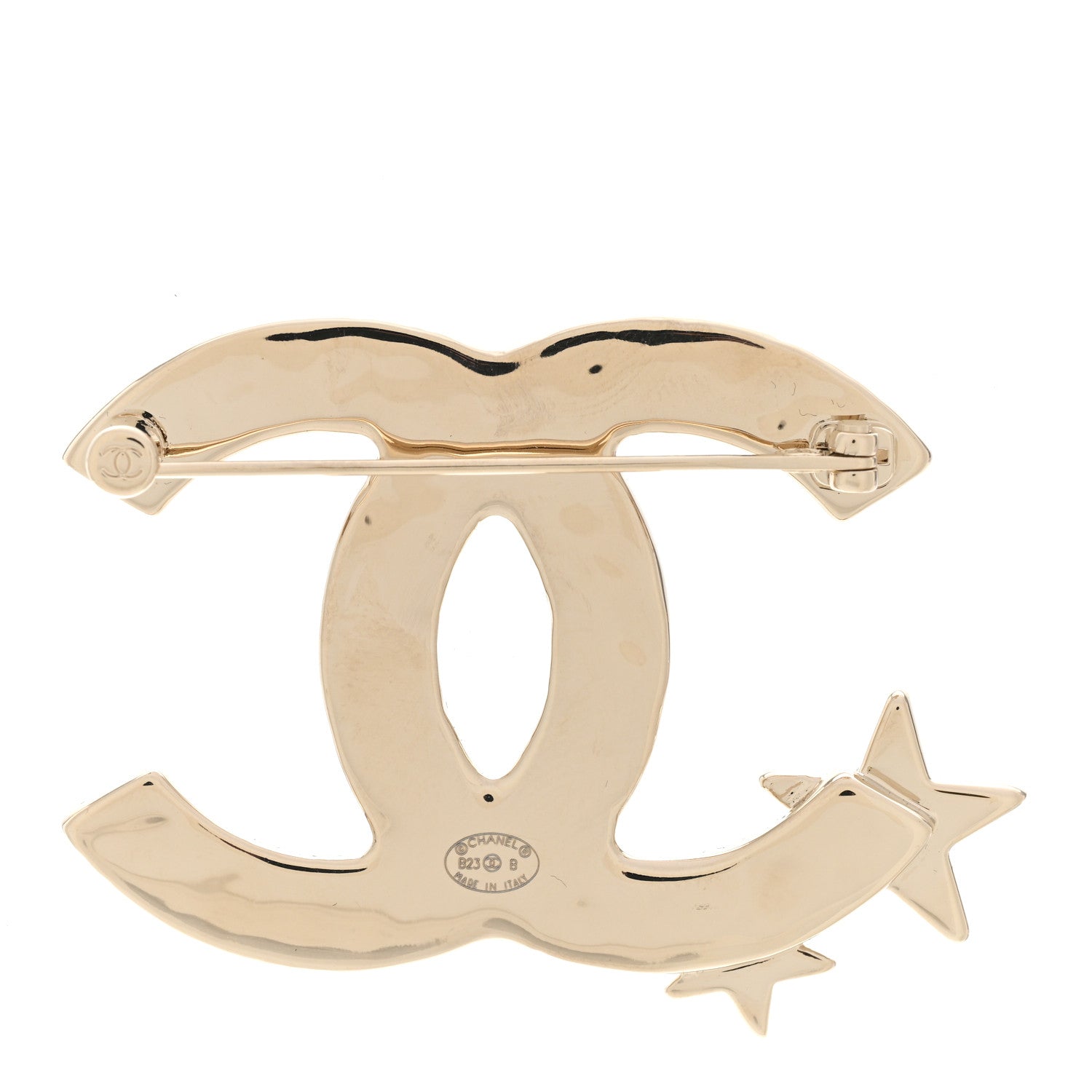Chanel Crystal CC Star Brooch Gold 3 of 5